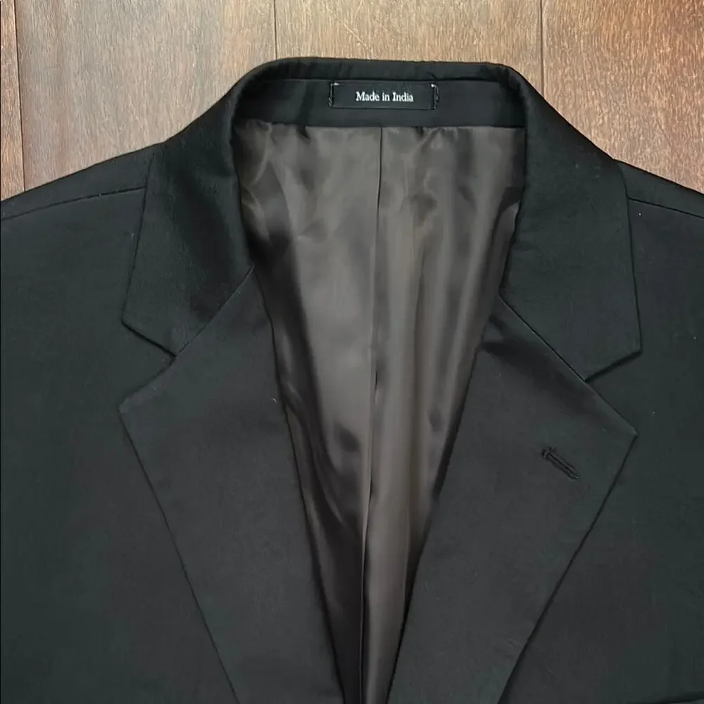Pronto Uomo Black 100% Wool Blazer, Classic Style, Size 44 Short/38 Waist